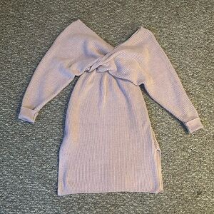 Off shoulder sweater dress